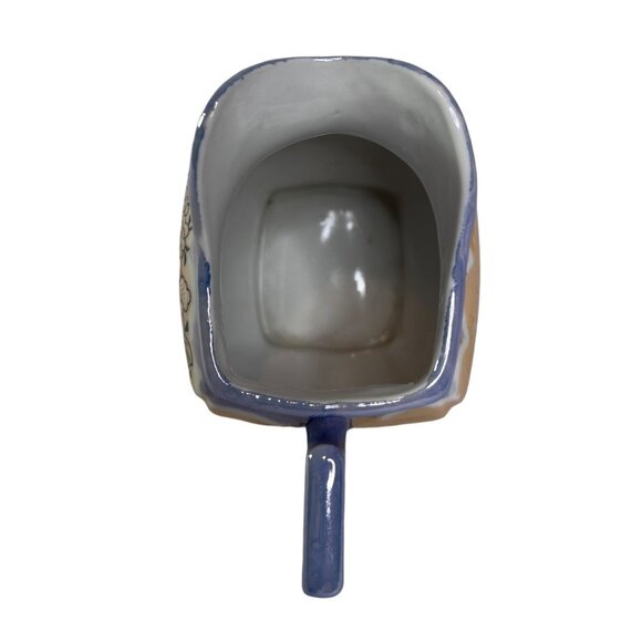 Vintage Peach Lusterware Japan Floral Ceramic Creamer 2 handled lidded Sugar Set - Picture 9 of 16